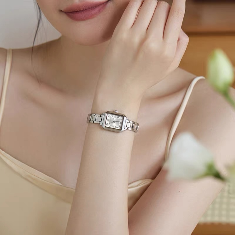 Women’s Crystal-Accented Rectangular-Dial Fashion Watch - Image 5