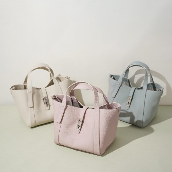Women’s Minimalist Full-Grain Leather Tote Crossbody Bag