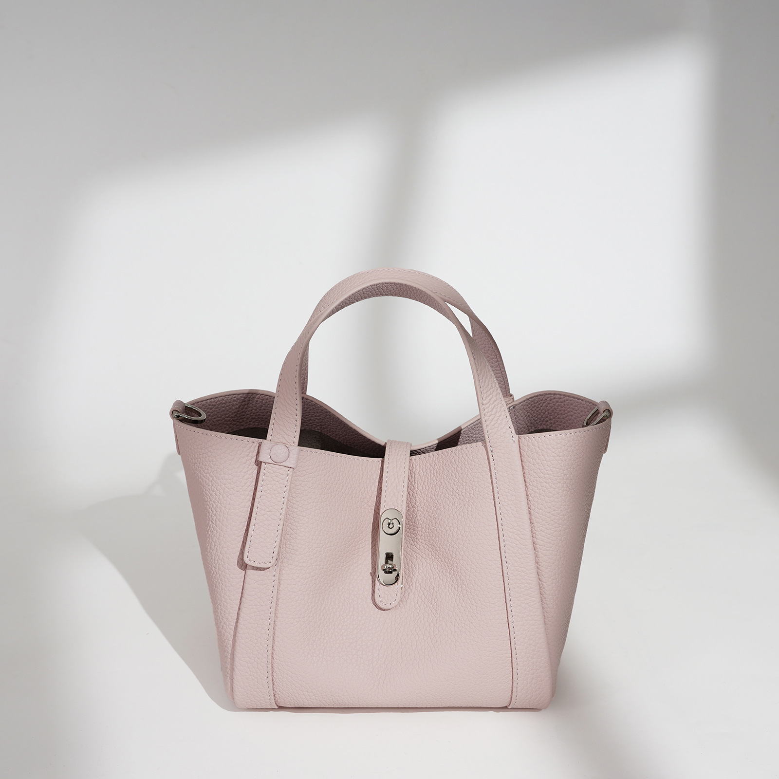 Women’s Minimalist Full-Grain Leather Tote Crossbody Bag - Image 6