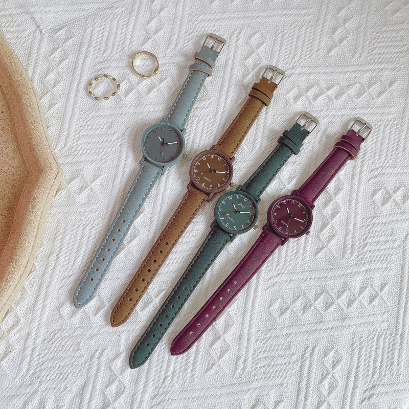 Women’s Retro Minimalist Analog Watch with Leather-Look Strap