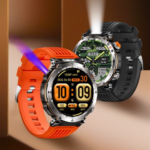 HT30 Rugged Outdoor Smartwatch with Bluetooth Calling, Message Alerts & LED Light