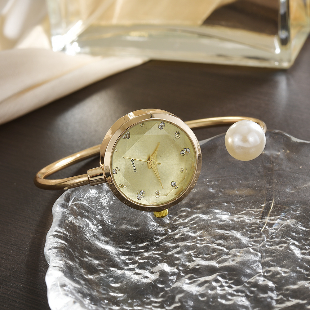 Women’s Gradient Dial Quartz Bangle Watch with Pearl Accent - Image 5