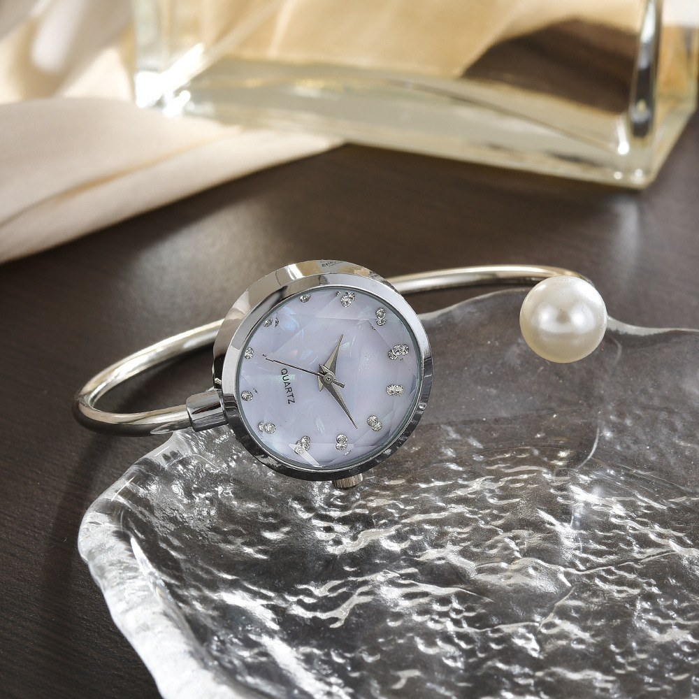 Women’s Gradient Dial Quartz Bangle Watch with Pearl Accent - Image 6