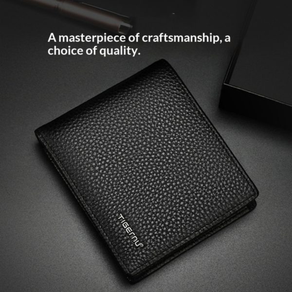 Men’s Full-Grain Leather Bifold Wallet with Multiple Card Slots