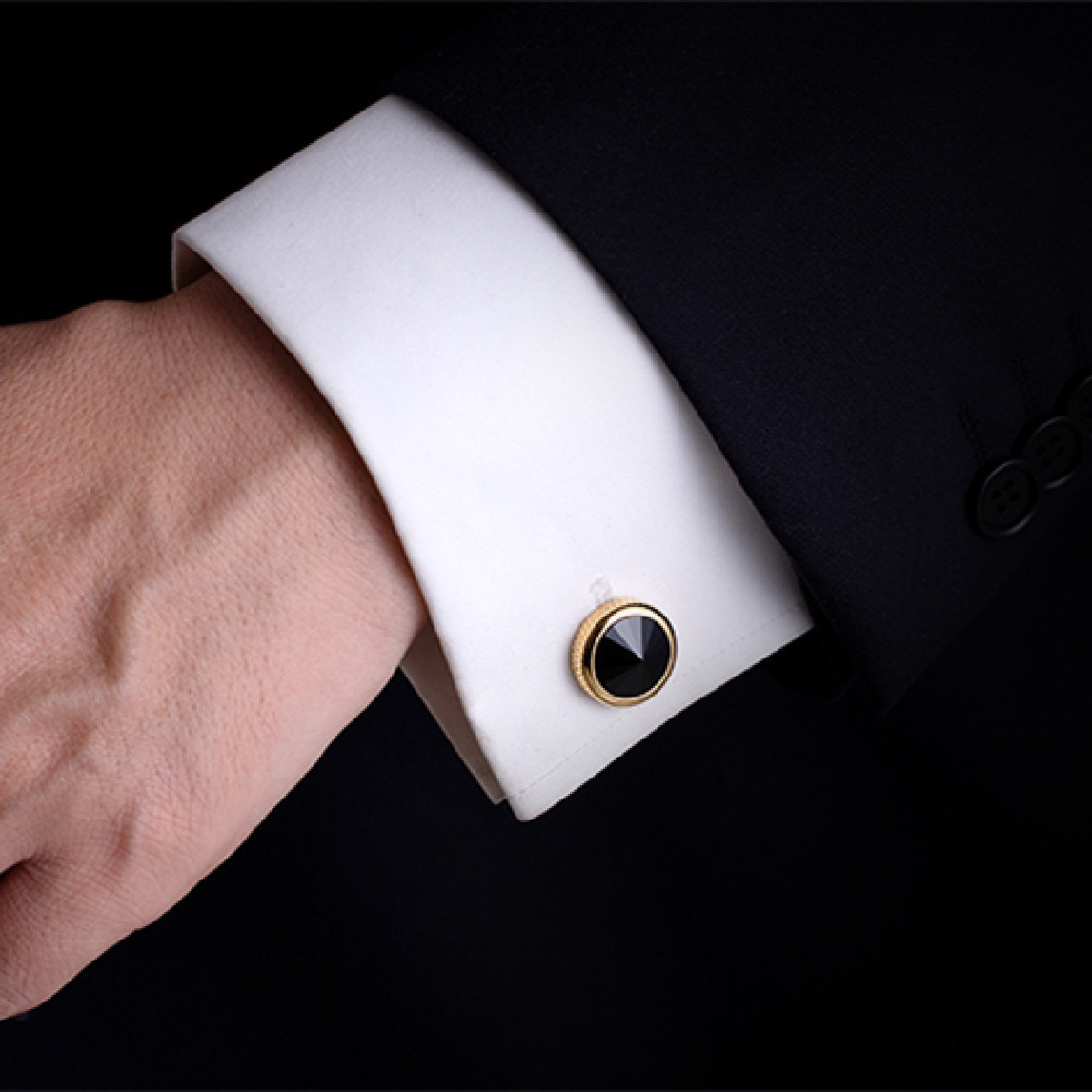 Men’s Embossed Two-Tone French Cufflinks