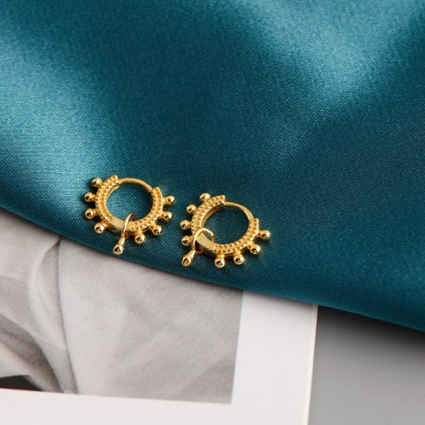 Geometric Silver Stud Earrings for Women – Gold-Tone and White-Gold-Tone