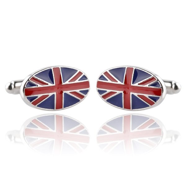 British Flag-Inspired Geometric Cufflinks