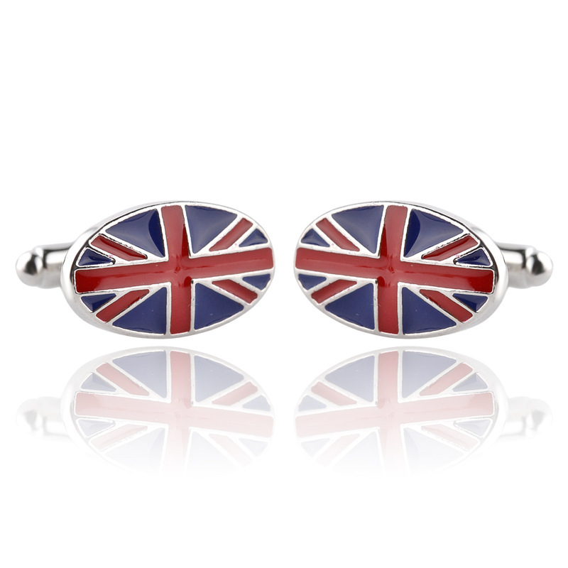 British Flag-Inspired Geometric Cufflinks