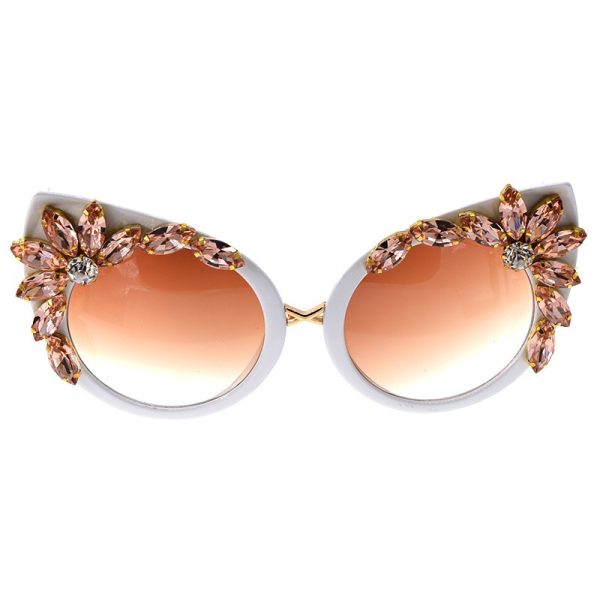 Floral Embellished Oval Sunglasses