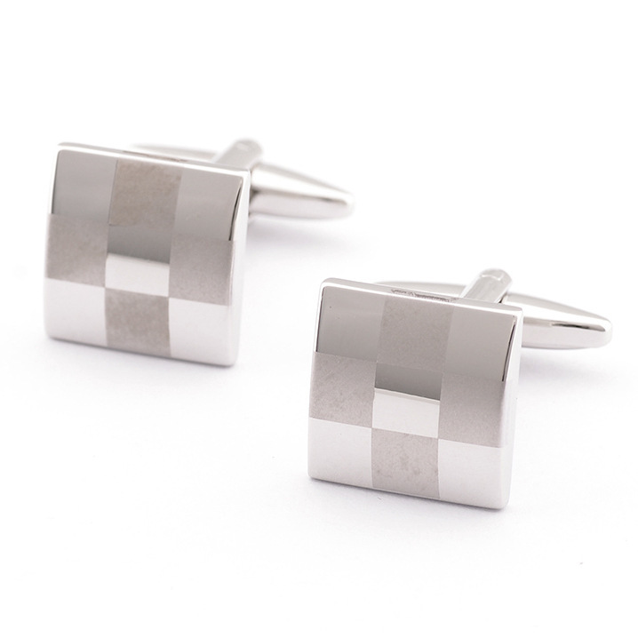 French Checkered Square Cufflinks - Image 2