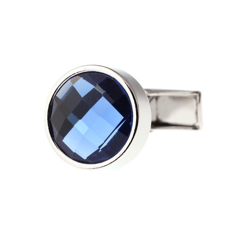 Blue Crystal Round Cufflinks - Image 2