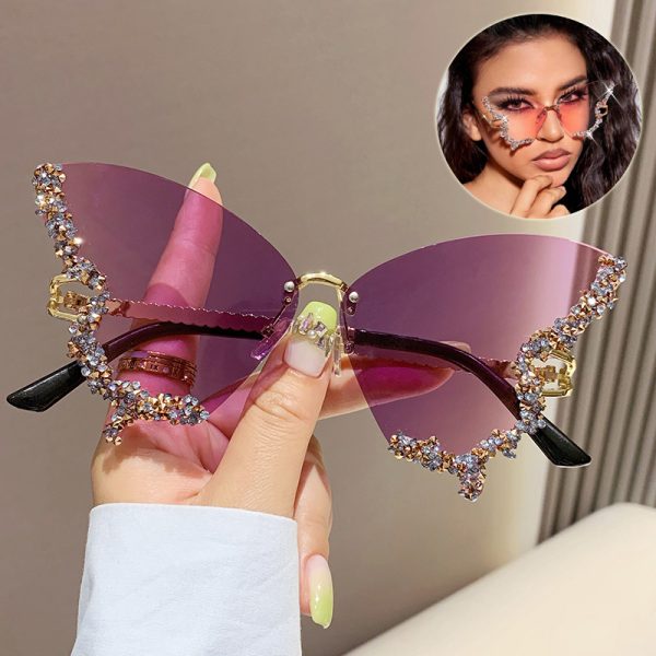 Crystal-Edge Butterfly Sunglasses