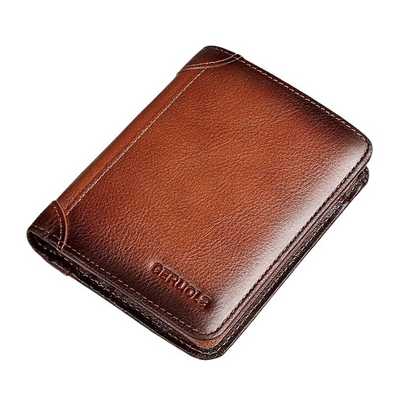 Slim Cowhide Leather Wallet with Card Slots and ID Window - Image 2