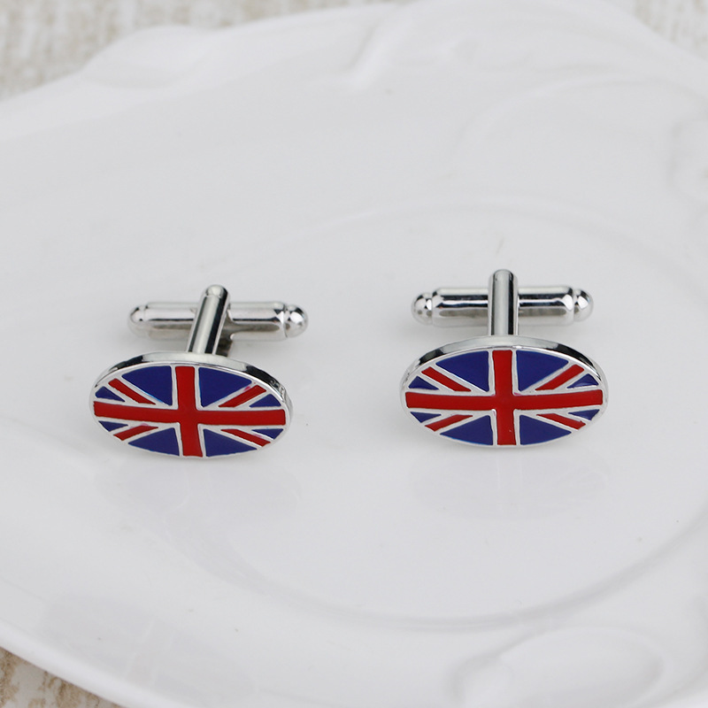 British Flag-Inspired Geometric Cufflinks - Image 2