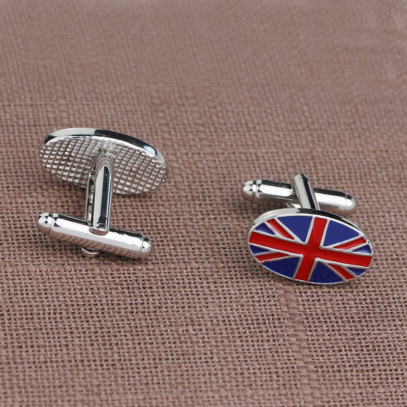 British Flag-Inspired Geometric Cufflinks - Image 4