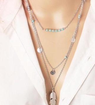 Double-Layer Triangle Pendant Necklace - Image 6