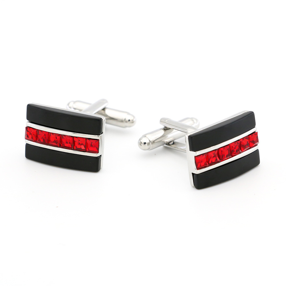 Geometric Shell-Detail Brass Cufflinks