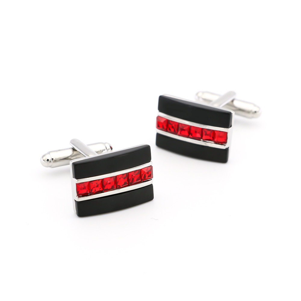 Geometric Shell-Detail Brass Cufflinks - Image 3