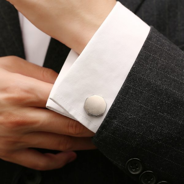 Geometric Gunmetal Rhinestone Cufflinks