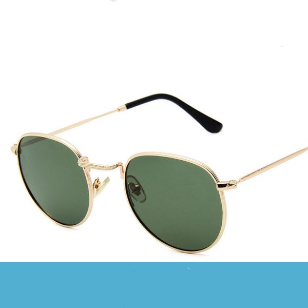 Unisex Vintage Round Polarized Sunglasses with Metal Frame