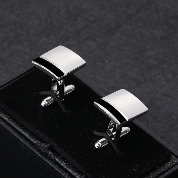 Black and White Square French Cufflinks