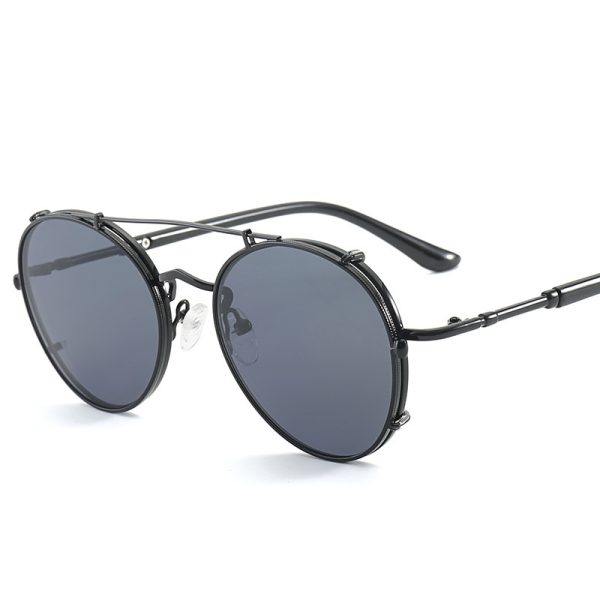 Double-Rim Round UV400 Sunglasses