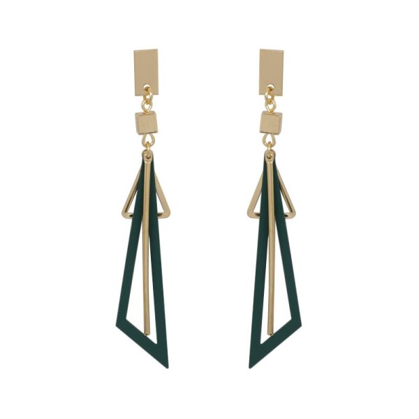 Metal Leaf-Inspired Triangle Earring