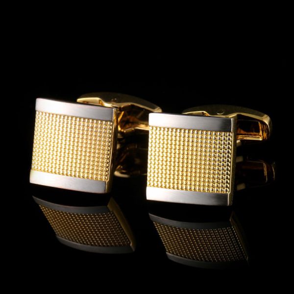 Gold Geometric French Cufflinks