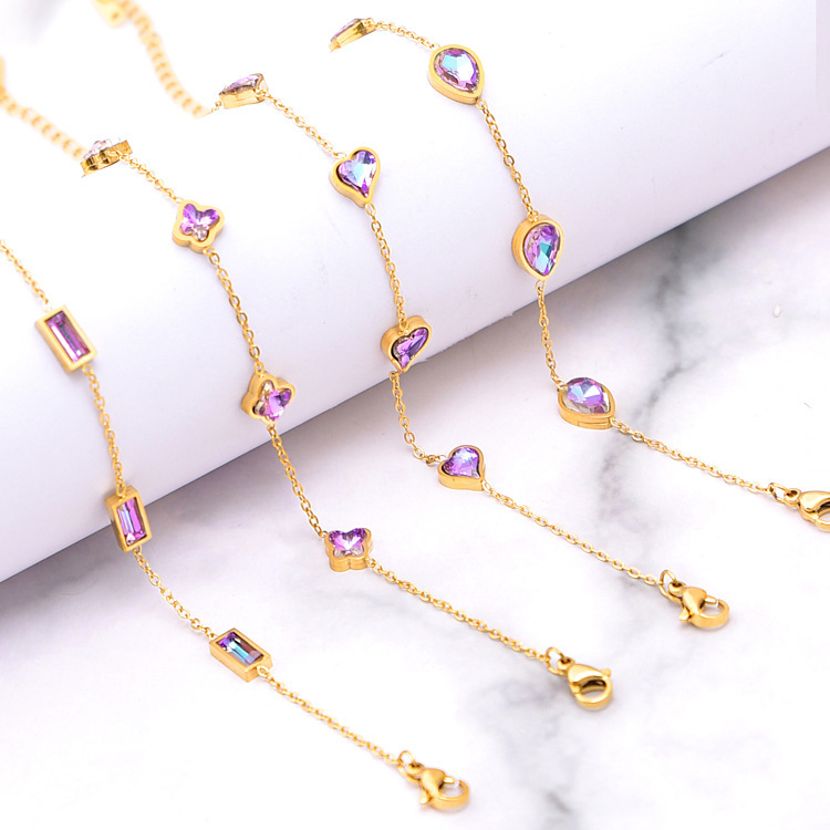 Zircon-Style Heart and Water-Drop Bracelet - Image 10