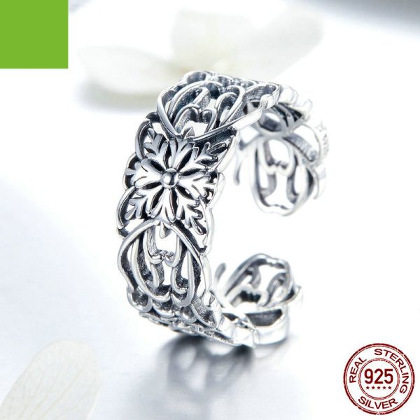 Vintage Flower 925 Sterling Silver Ring