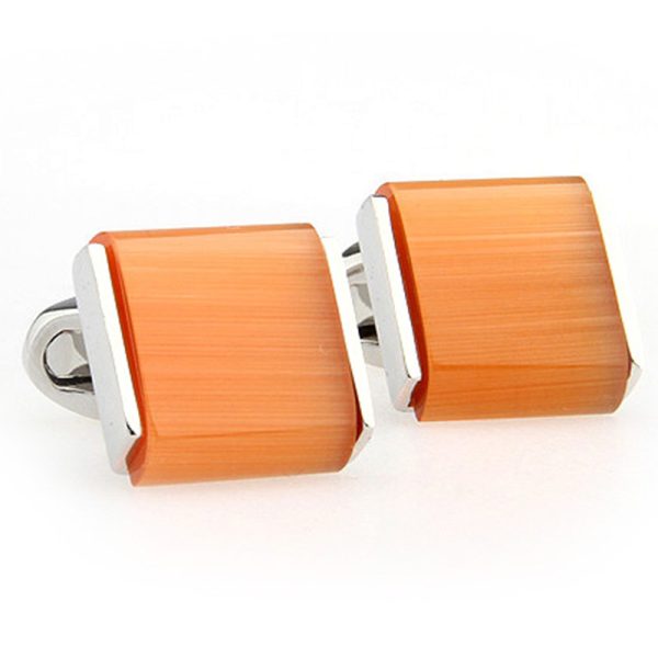 Square Opal-Style Gem Cufflinks