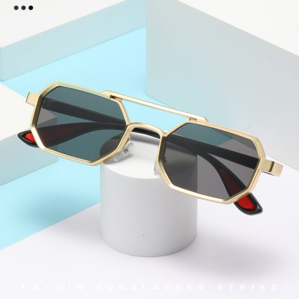 Large Angular Metal Sunglasses