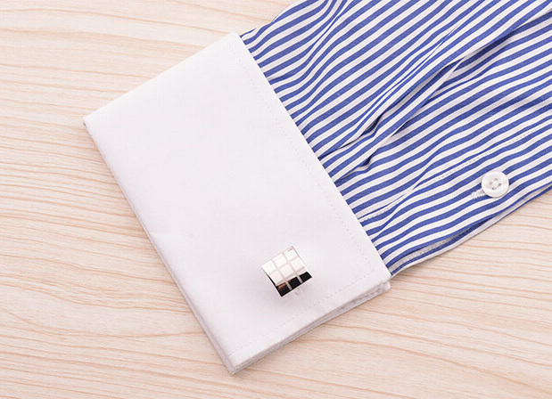 French Checkered Square Cufflinks - Image 3