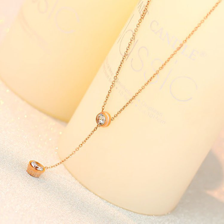 18K Rose-Gold-Tone Single-Stone Necklace - Image 3