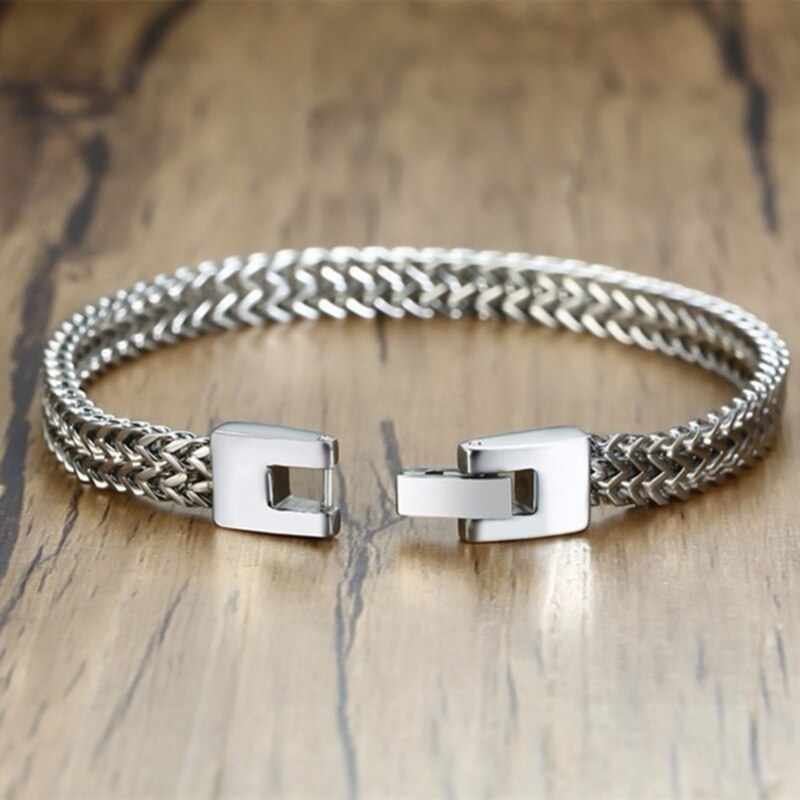 Men’s Stainless Steel Link Chain Bracelet - Image 2