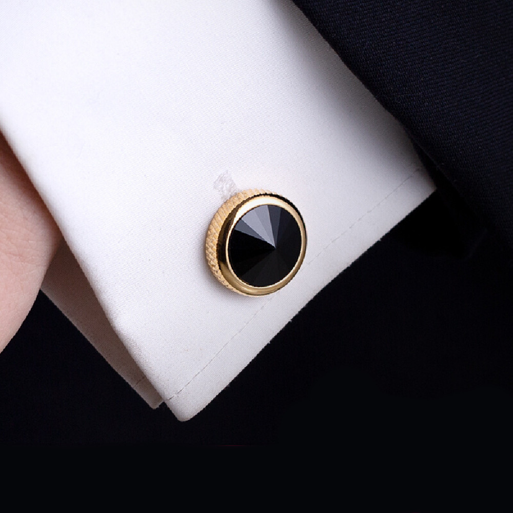 Men’s Embossed Two-Tone French Cufflinks - Image 2