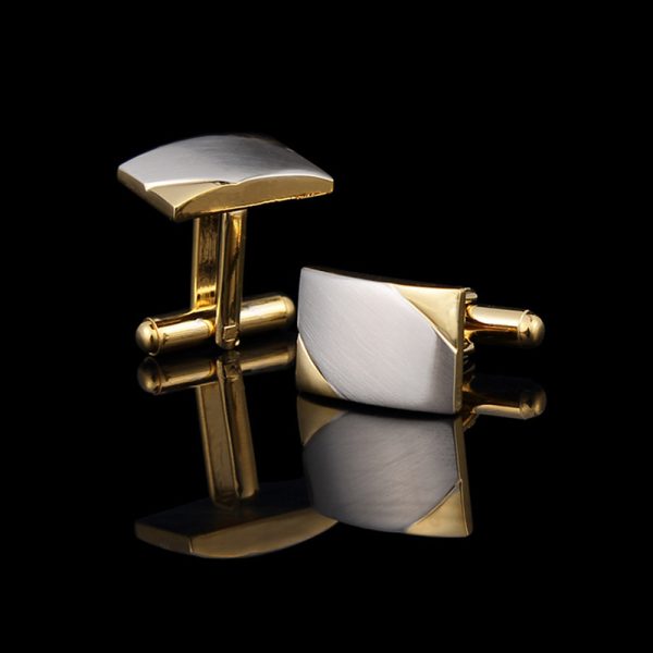 Gold Two-Tone Brushed Cufflinks