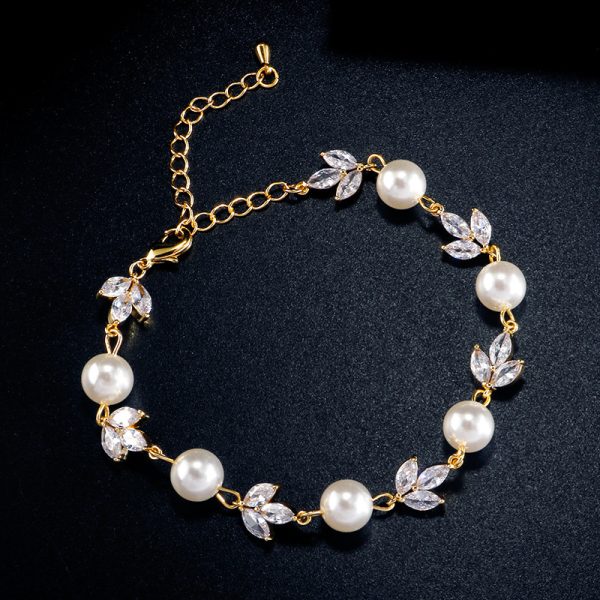 Pearl-Style Zircon Vine Bracelet