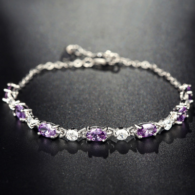 925 Silver Amethyst Bracelet