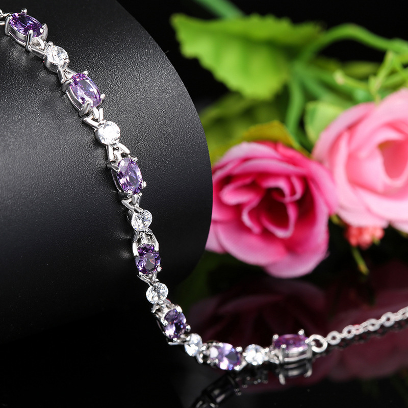 925 Silver Amethyst Bracelet - Image 4