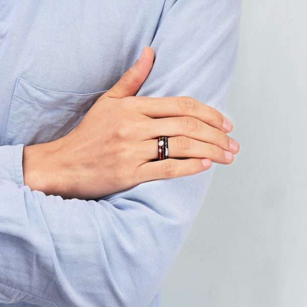 Black Meteorite Tungsten Steel Ring