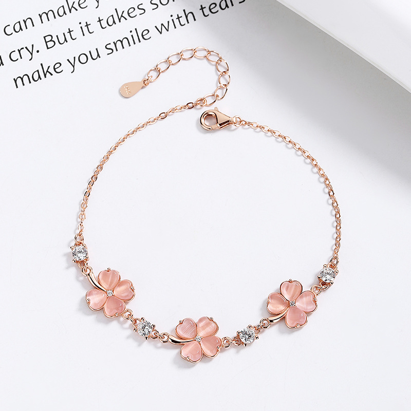Rose-Gold Heart Opal-Style Bracelet - Image 4
