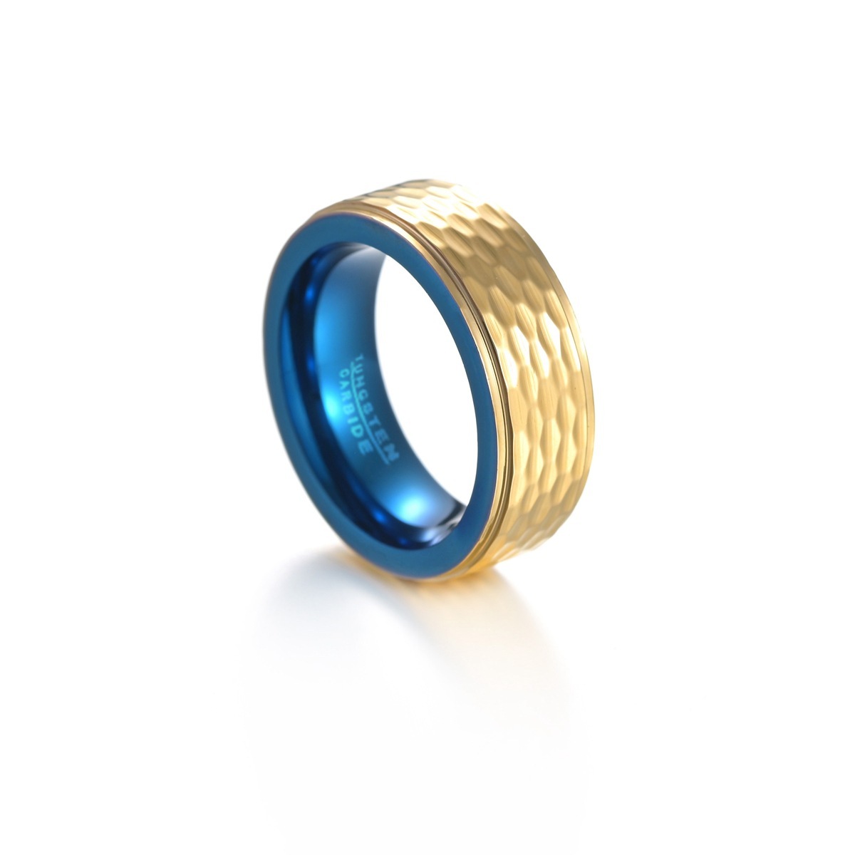 Hammer-Pattern Tungsten Steel Ring - Image 2