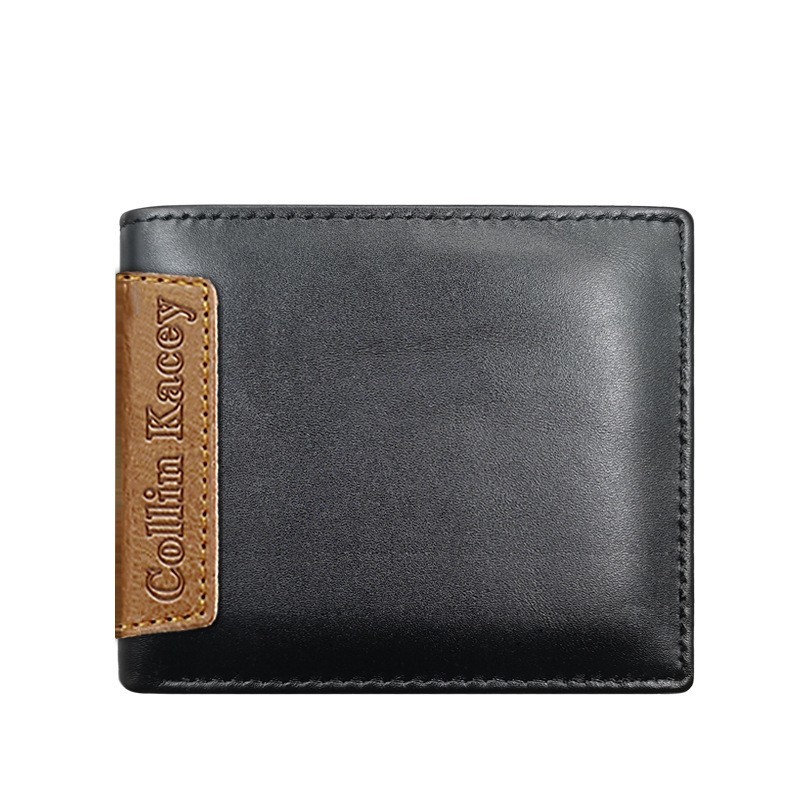 Men’s Genuine Cowhide Leather Bifold Wallet with Contrast Details - Image 4