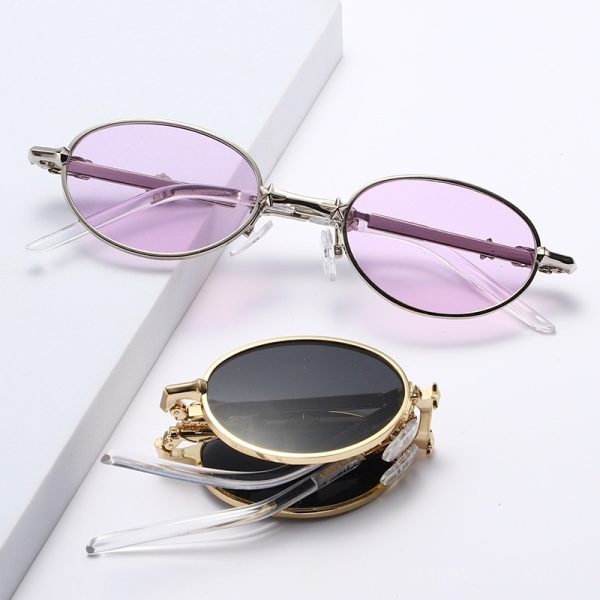 Folding Oval Sunglasses