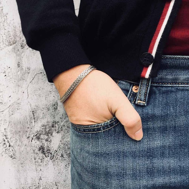 Men’s Stainless Steel Link Chain Bracelet - Image 5