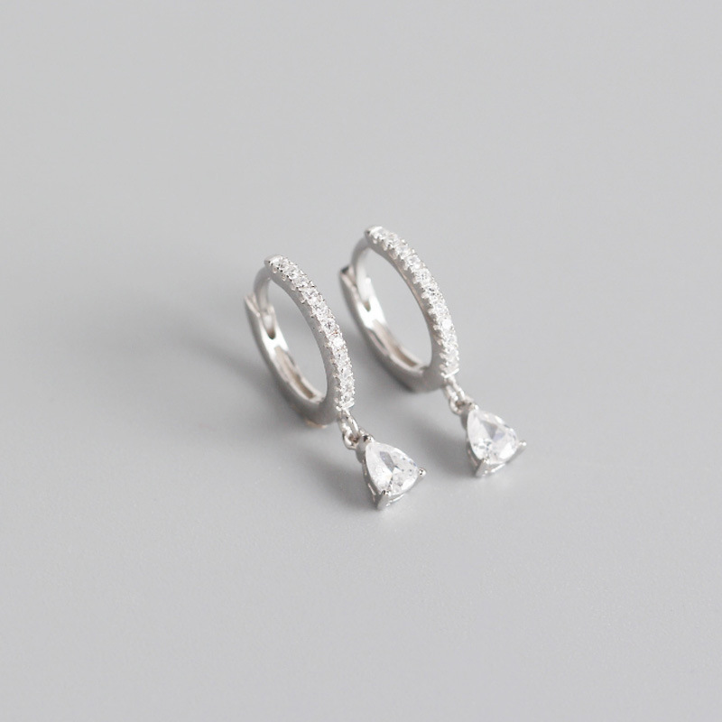 French-Style Geometric Zircon Stud Earrings - Image 5
