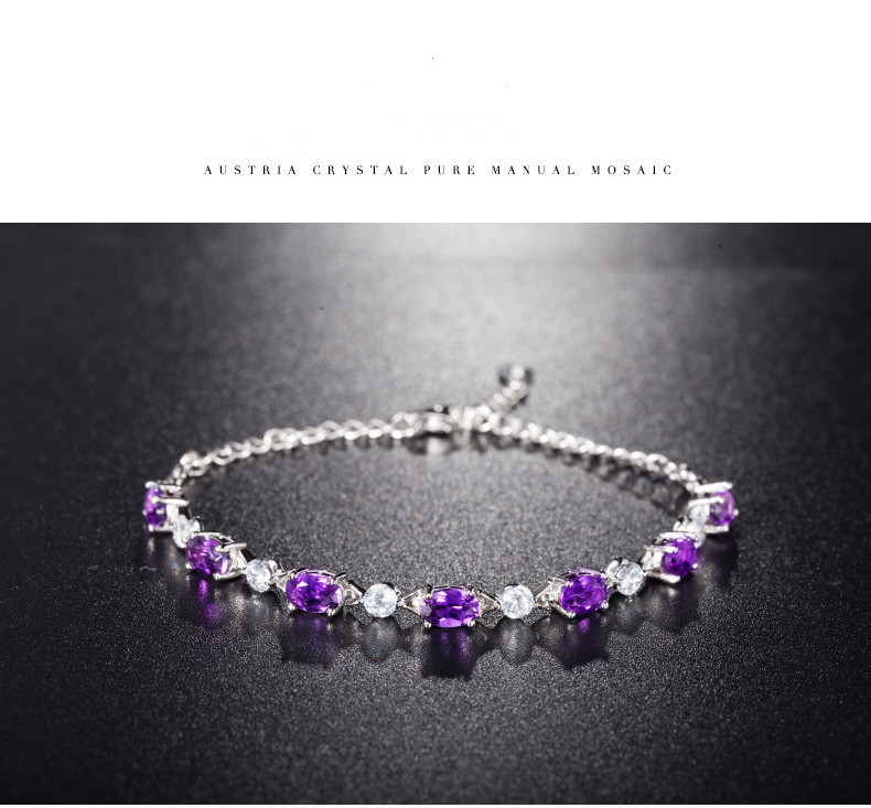 925 Silver Amethyst Bracelet - Image 5