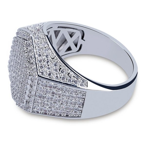 Gold-Tone Micro-Pavé CZ Square Ring