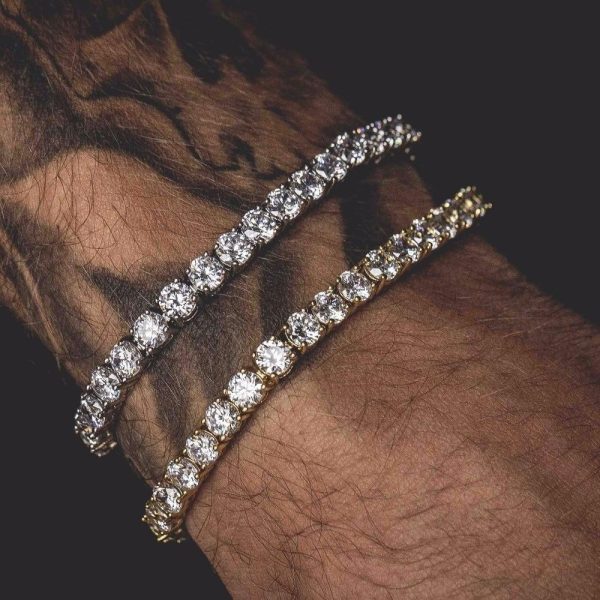 Men’s Single-Row Rhinestone Tennis Bracelet